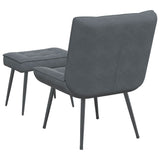 Chaise de relaxation avec tabouret Gris foncé Velours