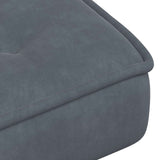 Chaise de relaxation avec tabouret Gris foncé Velours