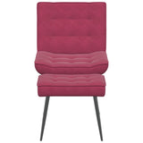 Chaise de relaxation avec tabouret Bordeaux Velours