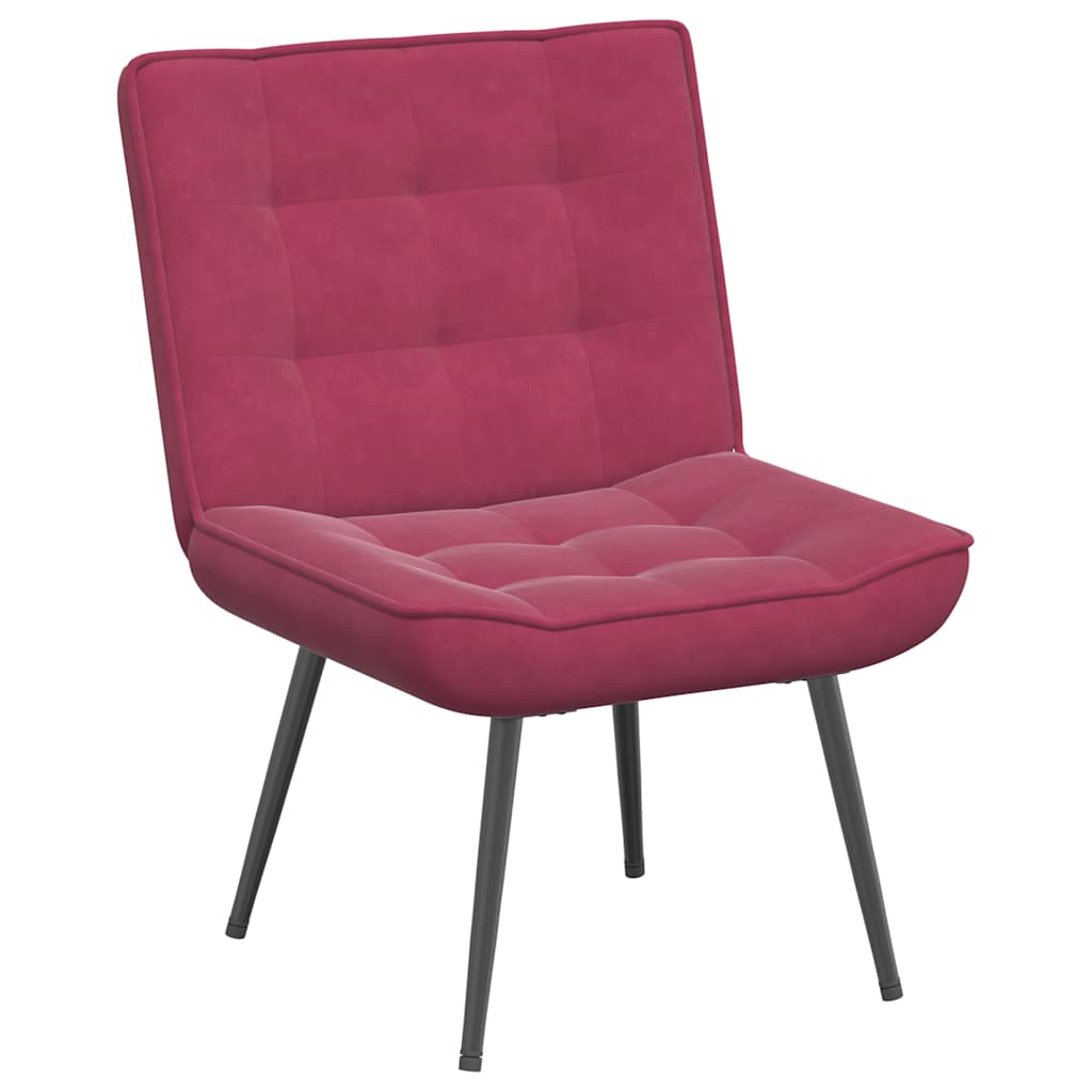 Chaise de relaxation avec tabouret Bordeaux Velours