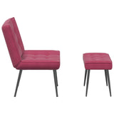 Chaise de relaxation avec tabouret Bordeaux Velours