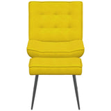 Chaise de relaxation avec tabouret jaune velours