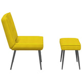 Chaise de relaxation avec tabouret jaune velours