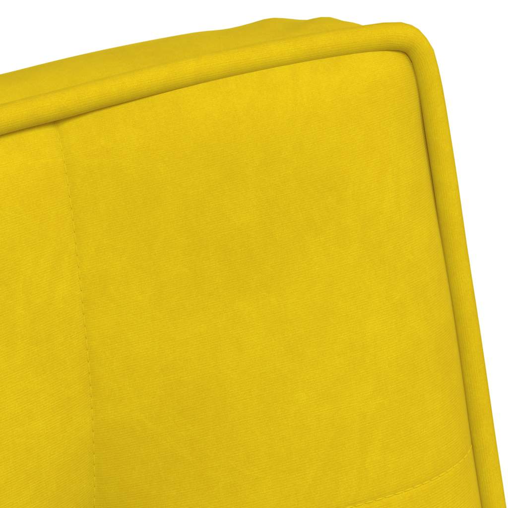 Chaise de relaxation avec tabouret jaune velours