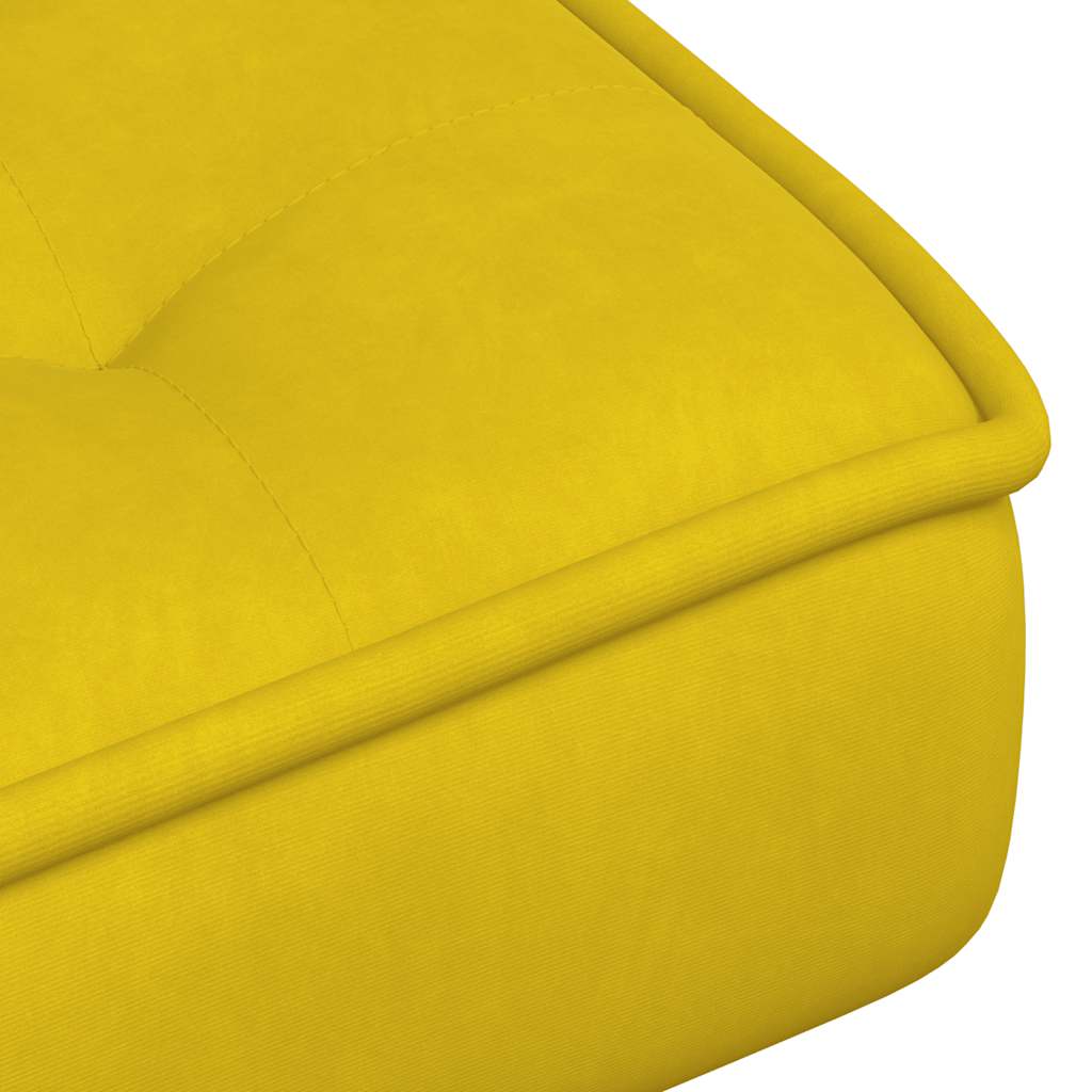 Chaise de relaxation avec tabouret jaune velours