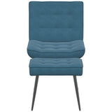 Chaise de relaxation avec tabouret Bleu Velours