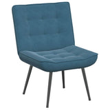 Chaise de relaxation avec tabouret Bleu Velours