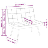 Banc rose 110x74x84 cm velours