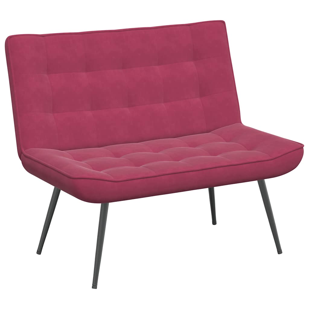 Banc rouge bordeaux 110x74x84 cm velours