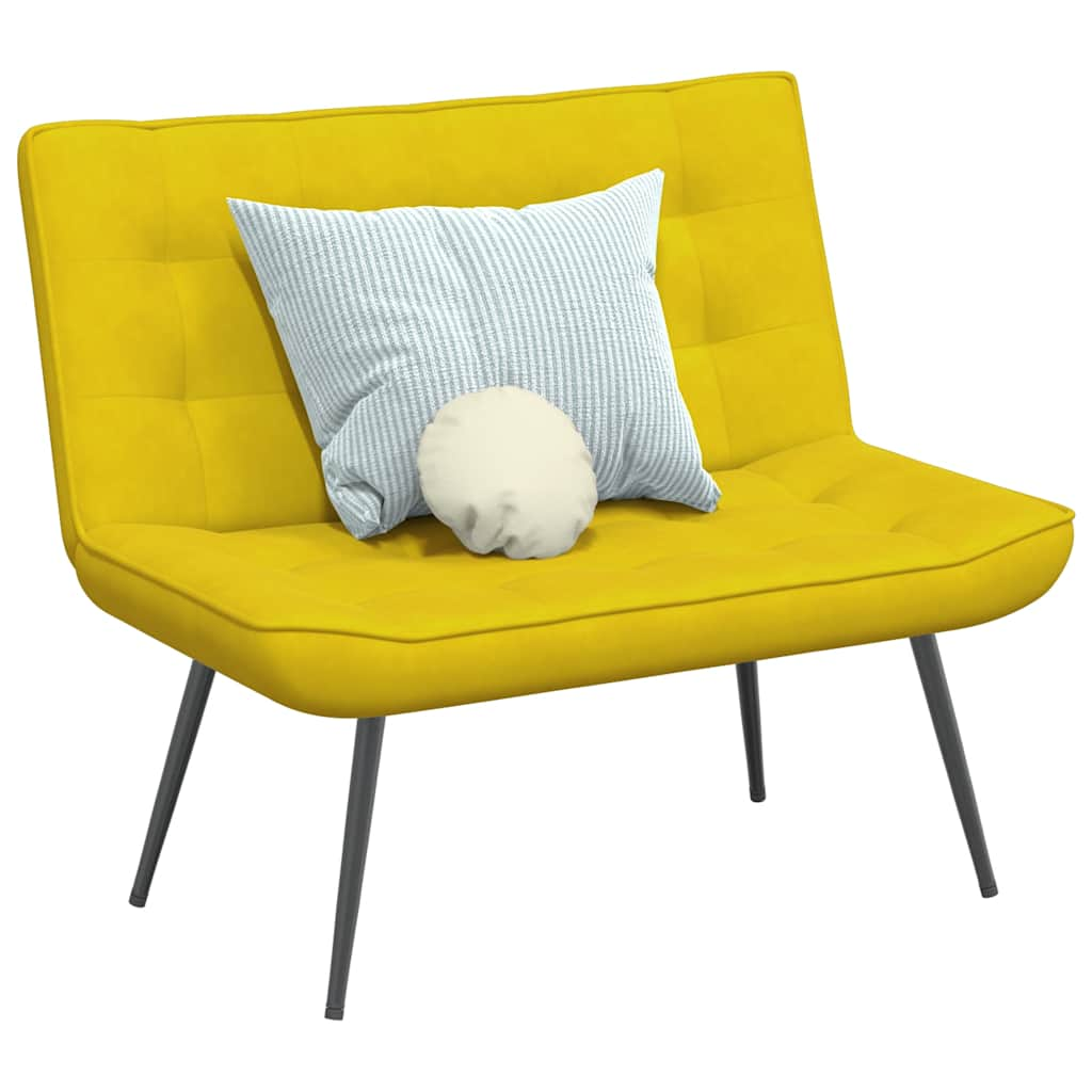 Banc jaune 110x74x84 cm velours