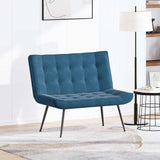 Banc bleu 110x74x84 cm velours