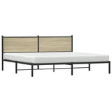 Cadre de lit en métal sans matelas chêne sonoma 200x200 cm