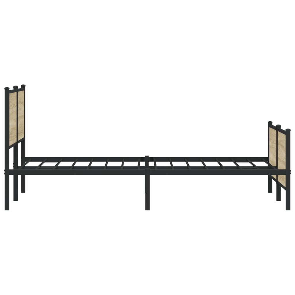 Cadre de lit en métal sans matelas chêne sonoma 200x200 cm