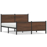 Cadre de lit en métal sans matelas chêne marron 140x190 cm