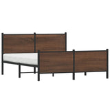 Cadre de lit en métal sans matelas chêne marron 140x190 cm