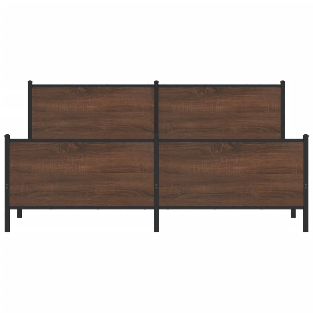 Cadre de lit en métal sans matelas chêne marron 183x213 cm