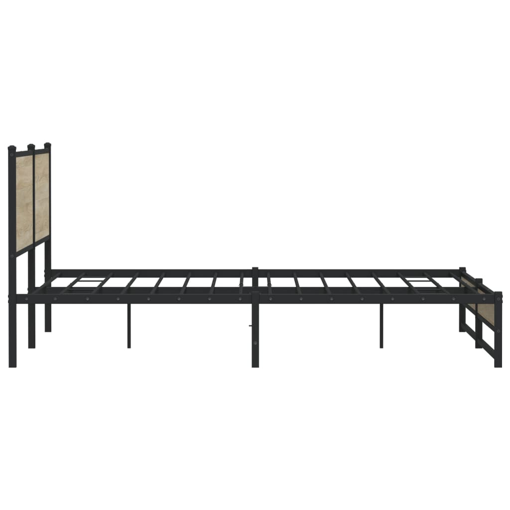 Cadre de lit en métal sans matelas chêne sonoma 200x200 cm