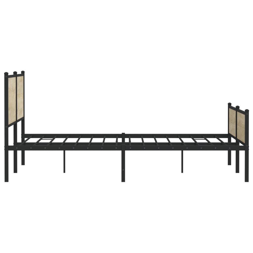 Cadre de lit en métal sans matelas chêne sonoma 200x200 cm