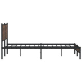 Cadre de lit en métal sans matelas chêne marron 183x213 cm