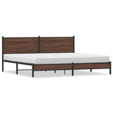 Cadre de lit en métal sans matelas chêne marron 200x200 cm