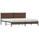 Cadre de lit en métal sans matelas chêne marron 200x200 cm