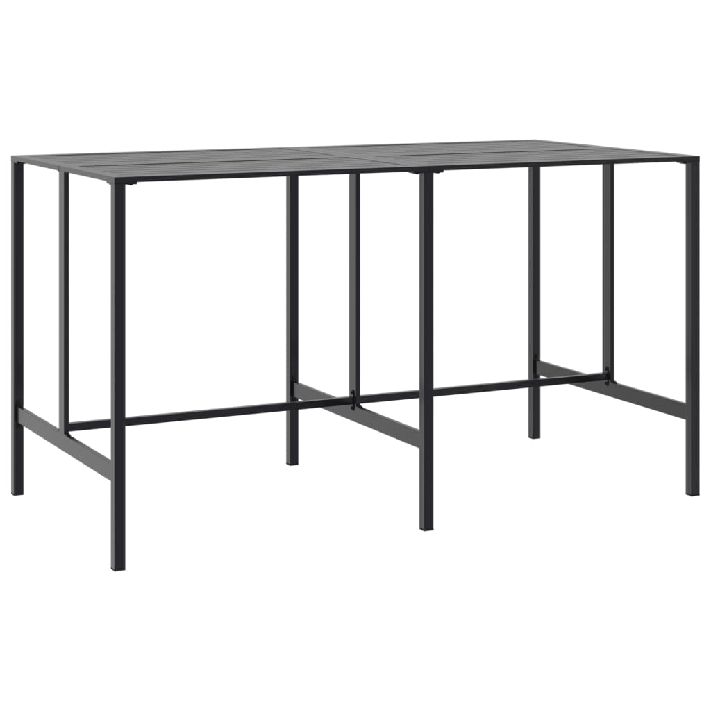 Table de bar noir 200x100x110 cm acier enduit de poudre