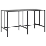 Table de bar noir 200x100x110 cm acier enduit de poudre