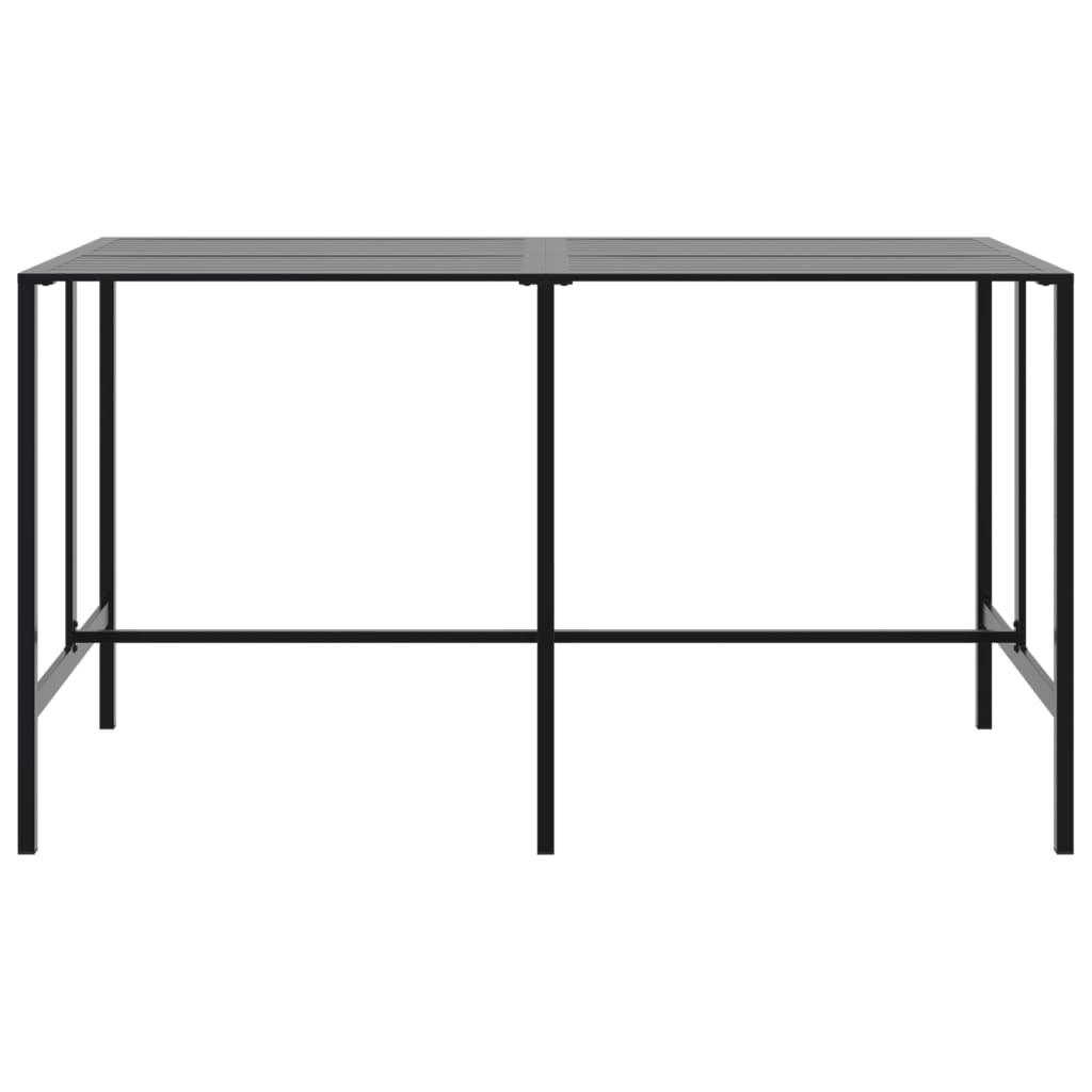 Table de bar noir 200x100x110 cm acier enduit de poudre