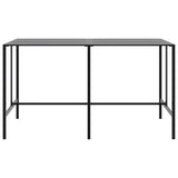 Table de bar noir 200x100x110 cm acier enduit de poudre