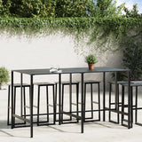 Table de bar noir 200x100x110 cm acier enduit de poudre