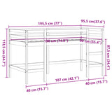 Kinderhochbett ohne Matratze mit Leiter 90x190 cm