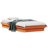 Cadre de lit à LED sans matelas 75x190 cm bois massif