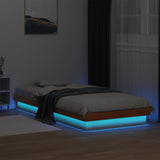 Cadre de lit à LED sans matelas 75x190 cm bois massif