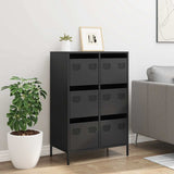 Buffet haut noir 68x39x101,5 cm acier