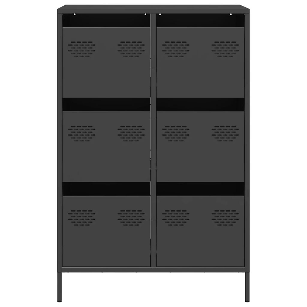 Buffet haut noir 68x39x101,5 cm acier