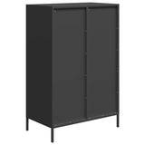 Buffet haut noir 68x39x101,5 cm acier