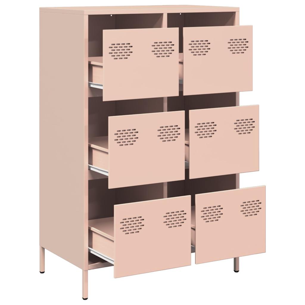 Buffet haut rose 68x39x101,5 cm acier