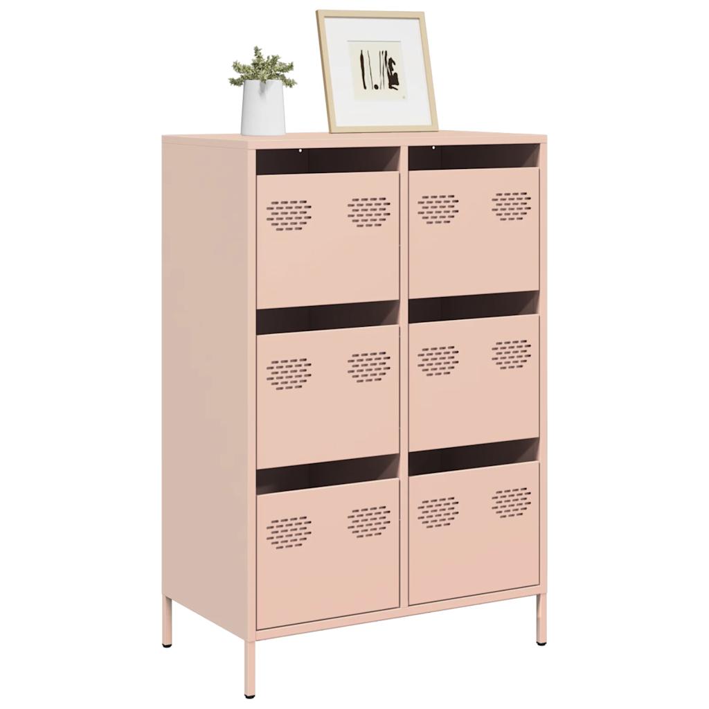 Buffet haut rose 68x39x101,5 cm acier