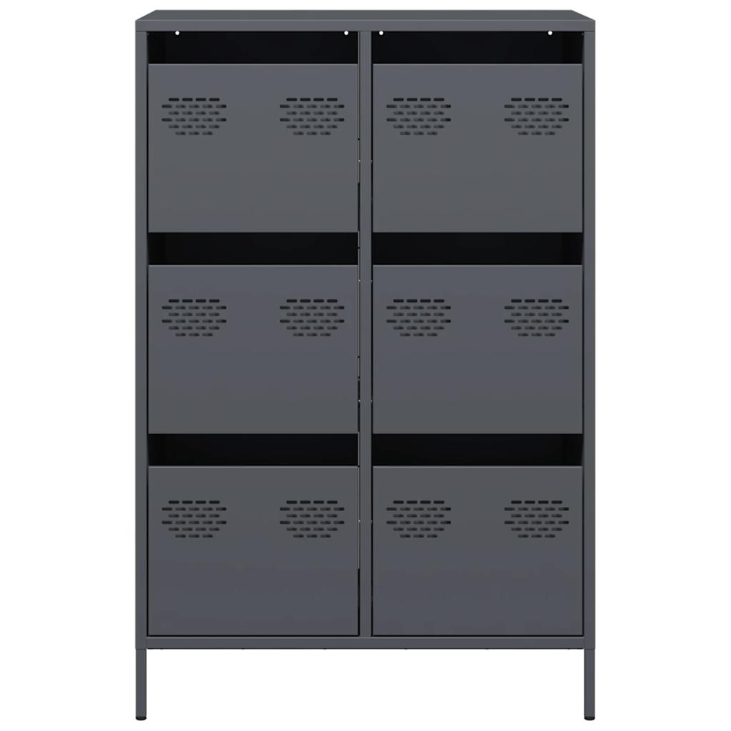 High anthracite sideboard 68x39x101.5 cm steel