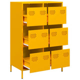 Buffet haut jaune moutarde 68x39x101,5 cm acier