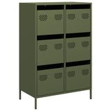 Buffet haut vert olive 68x39x101,5 cm acier