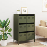 Buffet haut vert olive 68x39x101,5 cm acier