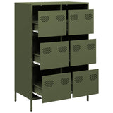 Buffet haut vert olive 68x39x101,5 cm acier