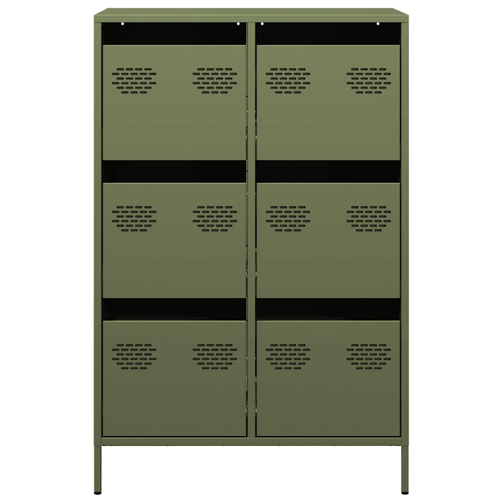 Buffet haut vert olive 68x39x101,5 cm acier