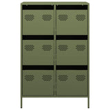 Buffet haut vert olive 68x39x101,5 cm acier