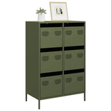 Buffet haut vert olive 68x39x101,5 cm acier