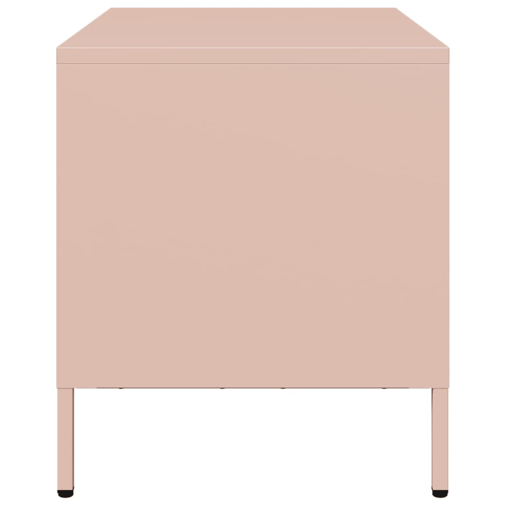 Meuble TV rose 68x39x43,5 cm acier laminé à froid