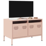 Meuble TV rose 68x39x43,5 cm acier laminé à froid