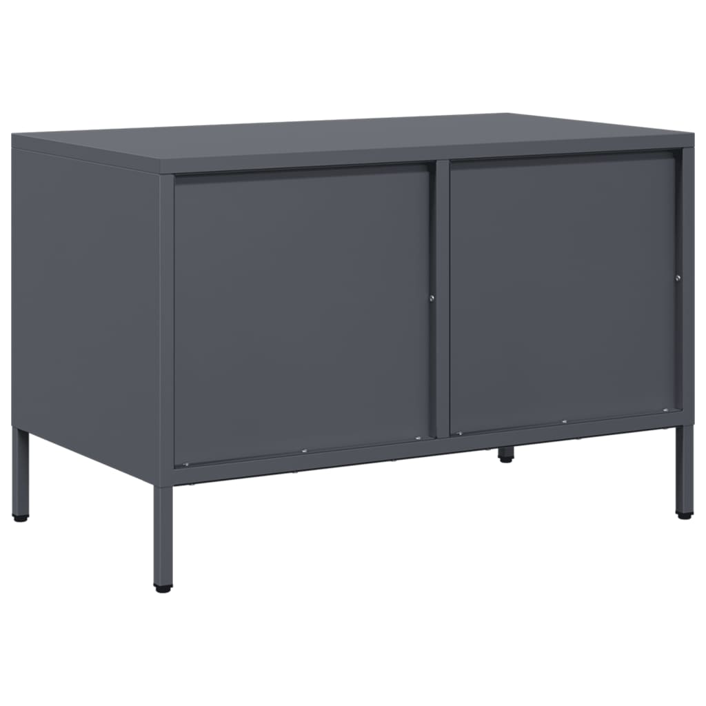 Meuble TV anthracite 68x39x43,5 cm acier laminé à froid