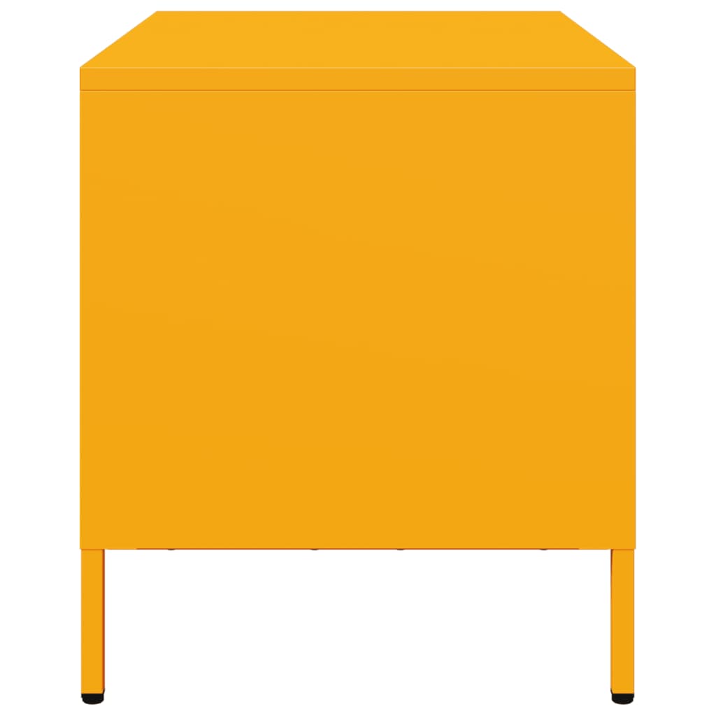 Meuble TV jaune moutarde 68x39x43,5 cm acier laminé à froid